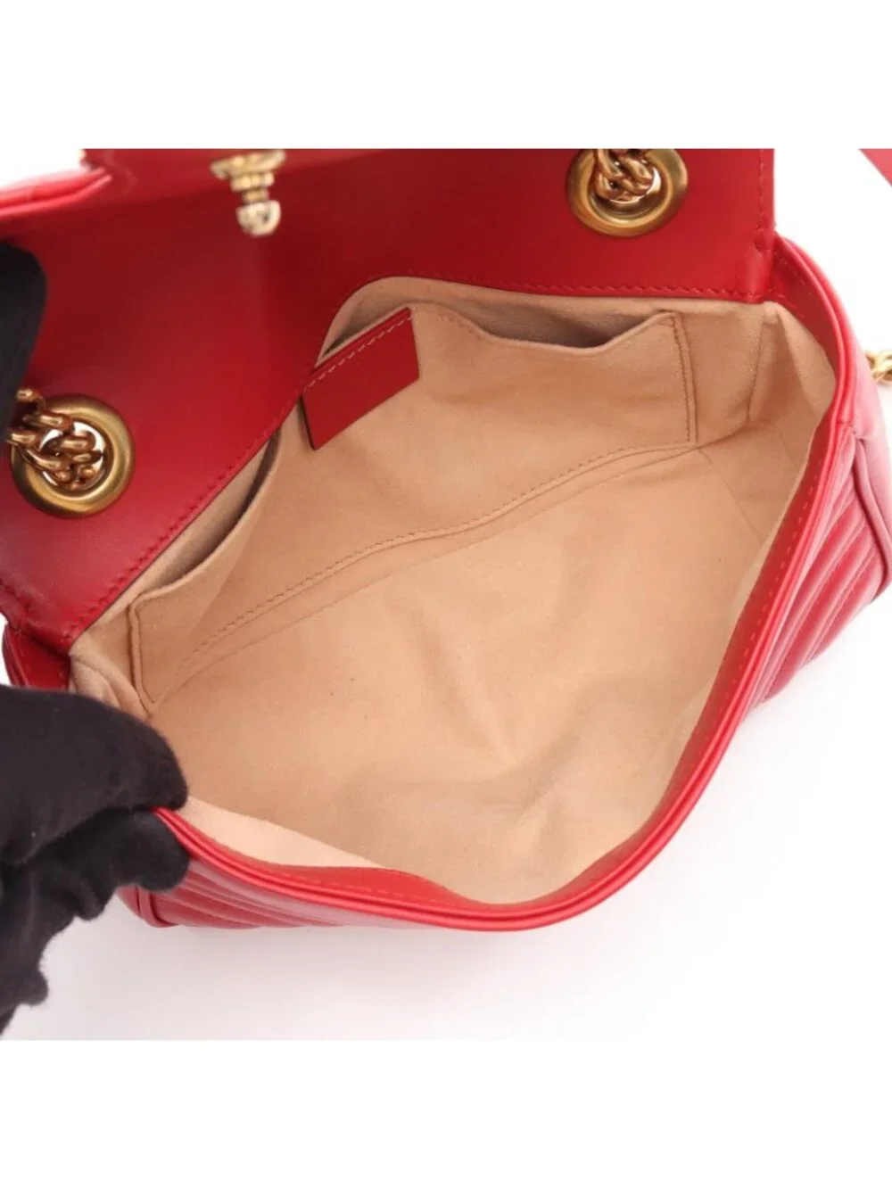 Gucci Shoulder Bag GG Marmont Red Leather